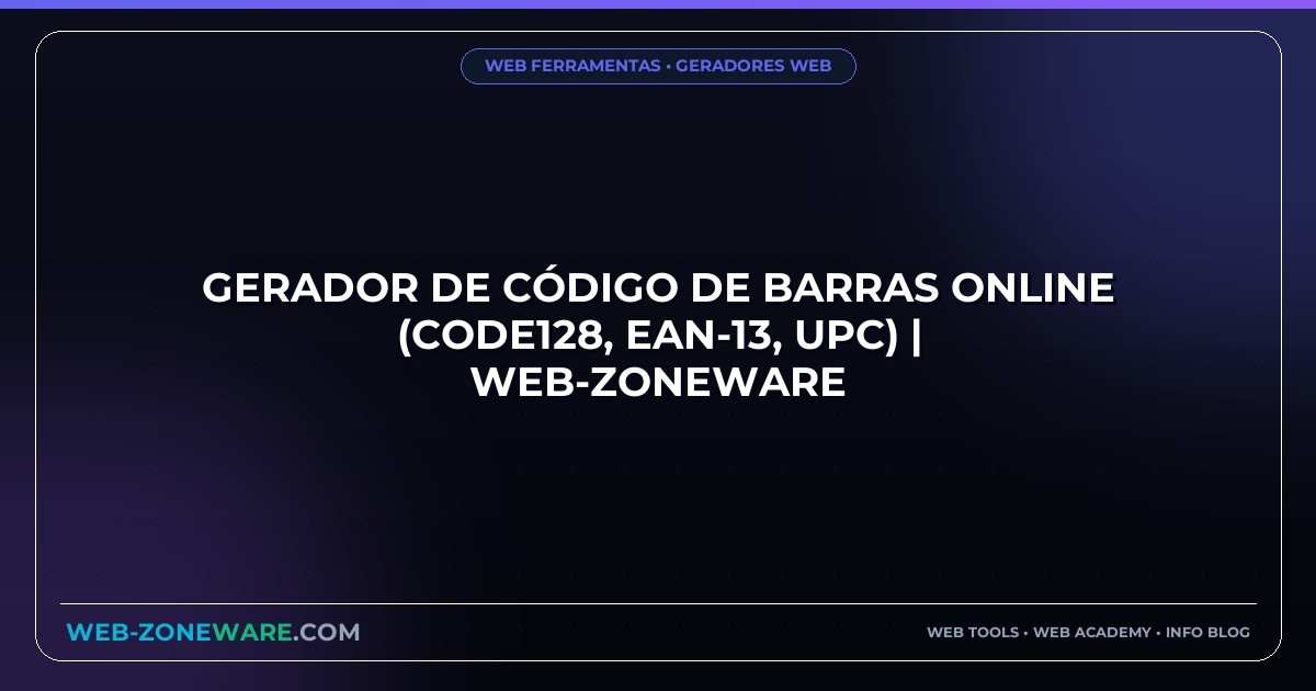 Gerador de Código de Barras Online (CODE128, EAN-13, UPC) | Web-ZoneWare
