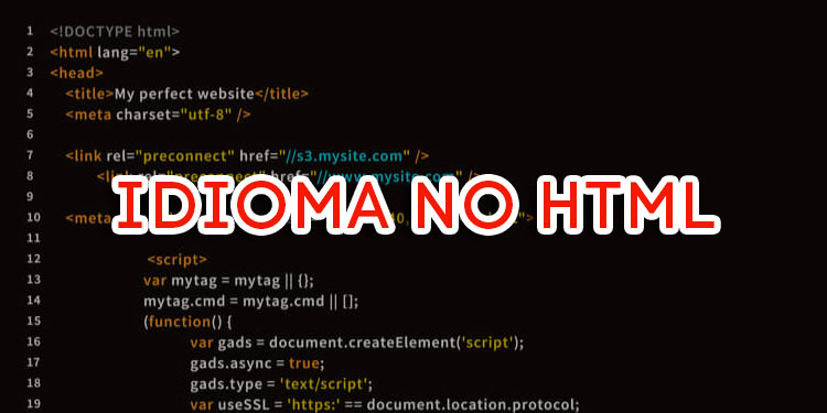 Declarando o Idioma no HTML